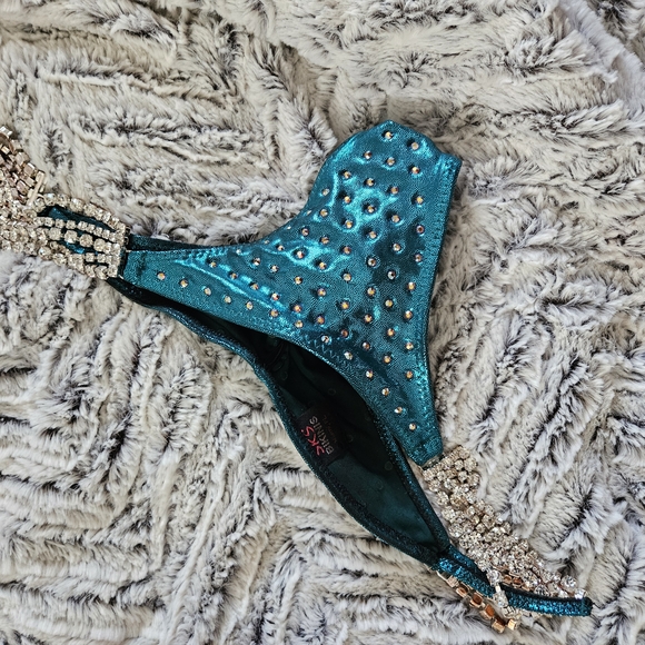 Teal Rhinestone Bikini Set - Picture 2 of 3